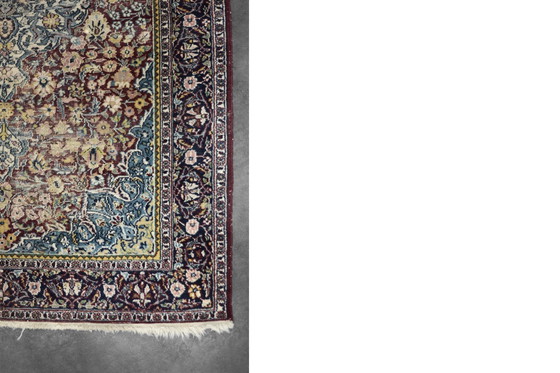 Image 1 of Vintage Hand-Woven Middle Eastern Oriental Isfahan Rug, 1940s