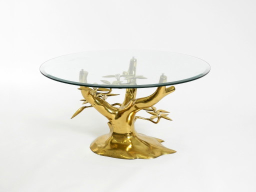 Mooie Salontafel uit de jaren 70, Model Bonsai van Willy Daro, van Messing en Vuurverguld