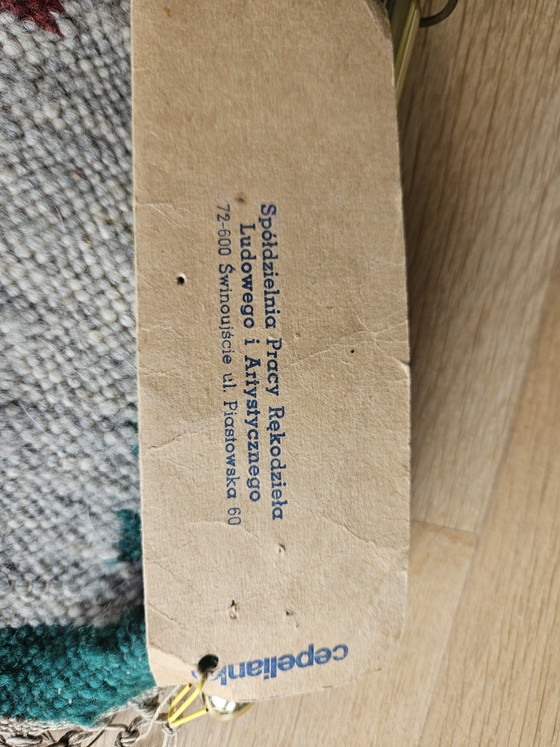 Kilim polonais vintage, « Żuraw gdański » (Grue de Gdańsk), Artes Gdańsk, Tapisserie moderne du milieu du (photo 5 of 8)
