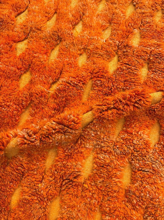 Oranje Marokkaans tapijt 200x300 cm, authentiek Marokkaans tapijt, Berber tapijt, echt wollen tapijt (photo 5 of 12)