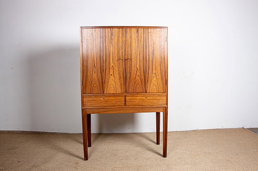 Tall Danish Rosewood Bar Cabinet Model 6201 by Hans Olsen 1960