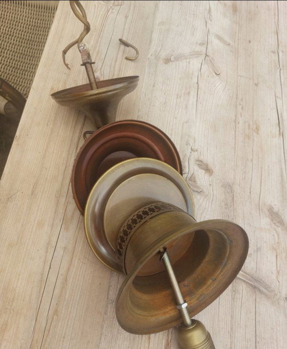 Vintage lamp 1970 fully restored and new electrical wiring – Pendant lamps, Glass, Metal (photo 10 of 11)