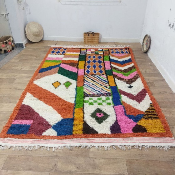 Image 1 of Colorful Patchwork Berber Rug | Moroccan Wool Rug | 305 × 204 cm