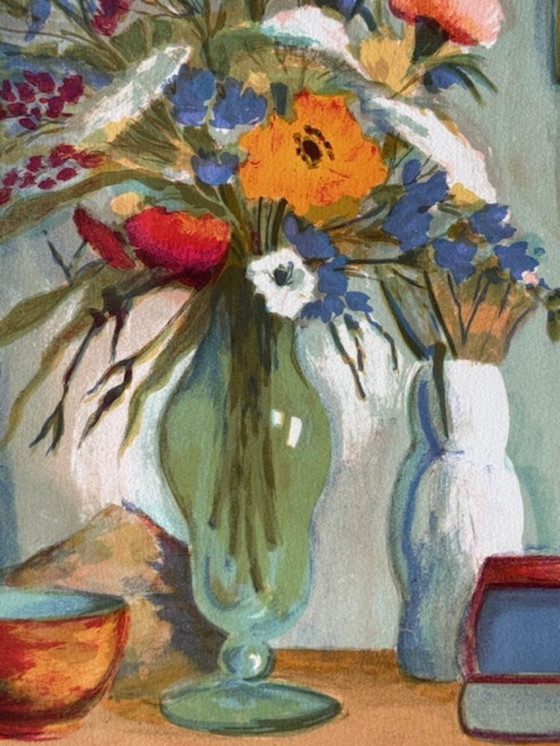 Image 1 of Lithografie "Boeket van bloemen" van Pierre Marie Rudelle