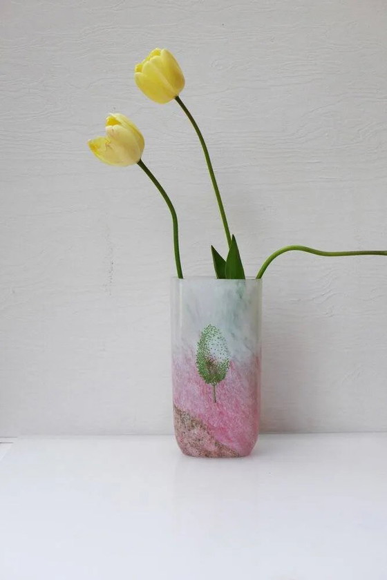 Image 1 of Scandinavian glass art vase known as May by Kjell Engman for Kosta Boda, 1980s