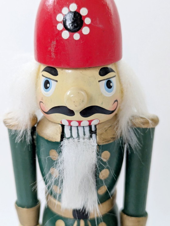 Image 1 of Petit soldat casse-noisette allemand vintage | Figurine de Noël artisanale d'art populaire