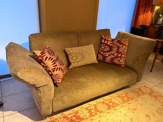 Two-seater sofa in taupe fabric, Edra, 2 seaters, Textile, Modern (photo 5 of 9)