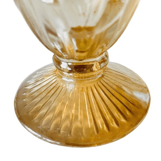 Image 1 of Vintage Paar Jeanette Karnevalsglas-Pfirsichvasen Art Deco 1930er Jahre