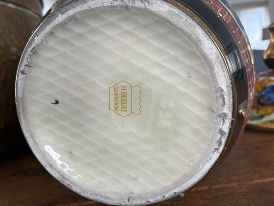 Image 1 of Large (55cm) lidded vase H. Bequet 1950s