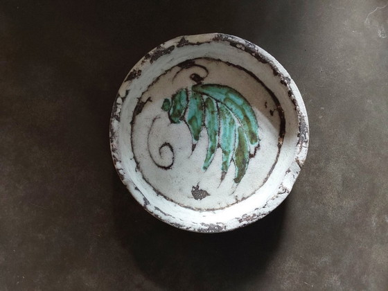 Image 1 of Pot bleu et vide-poche vert signés Alain Maunier années 50