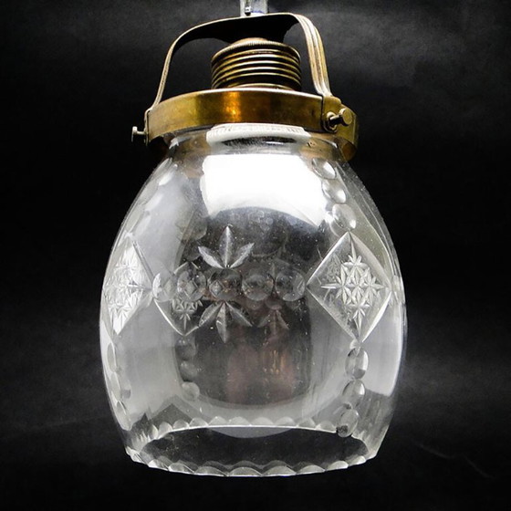 Art Deco kristallen hanglamp, Polen, jaren 1950 – Hanglampen, Crystal, Brass (photo 18 of 20)