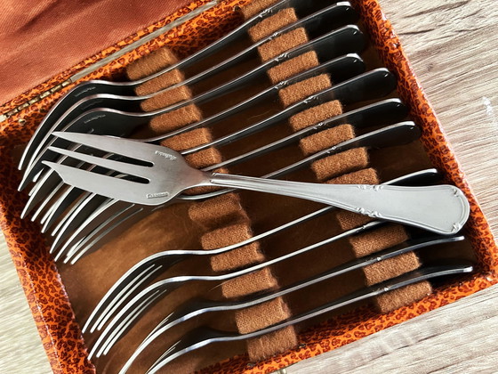 Image 1 of Ecrin de 12 Fourchettes à Dessert Inox Devouge Dupont