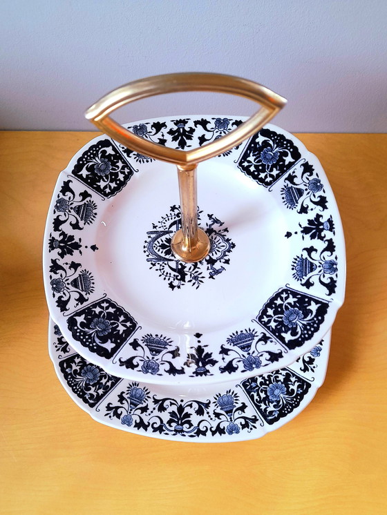 Image 1 of Gien Ibis porcelain appetizer/cake serving set