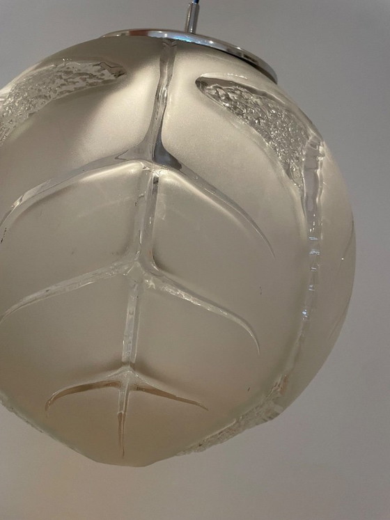 Peill & Putzler Atlantis vintage design lamp, opal glass and chrome, Pendant lamps, Transparent (photo 4 of 5)