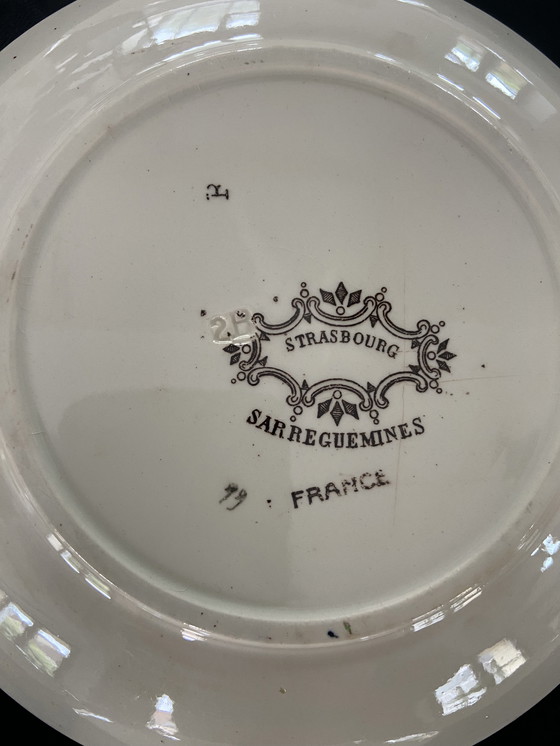 Image 1 of Serie von 12 Tellern Digoin Saargemünd "Straßburg