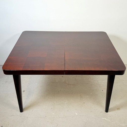 Halabala extendable dining table, checkerboard pattern top
