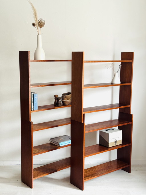 Vintage bookshelf room divider 1960s teak