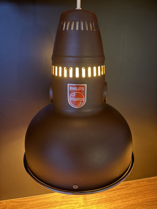 Philips Vintage-Pendelleuchte aus den 1950er/60er Jahren (braun, großes Modell)