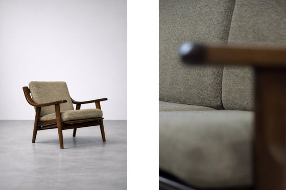 Image 1 of Vintage Mid-Century Scandinavian Modern 3-Seat Sofa & Armchair by Hans J. Wegner for Getama, Set of 2, 1960s
