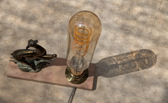 Image 1 of Art Deco Antelope Table Lamp restoration 1930s
