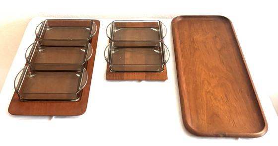 Image 1 of Carrusel de aperitivos Digsmed con bandejas de Holmegaard, Dinamarca. Juego de 17 piezas.