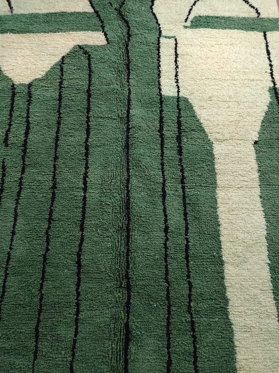 Image 1 of Alfombra grande verde hecha a mano, por encargo, tamaño 200/300 cm.