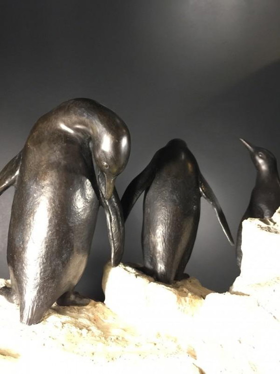 Sculpture de pingouins Art Déco en métal peint et terre cuite, années 1930 – Marble, Metal, Art Deco (photo 9 of 18)