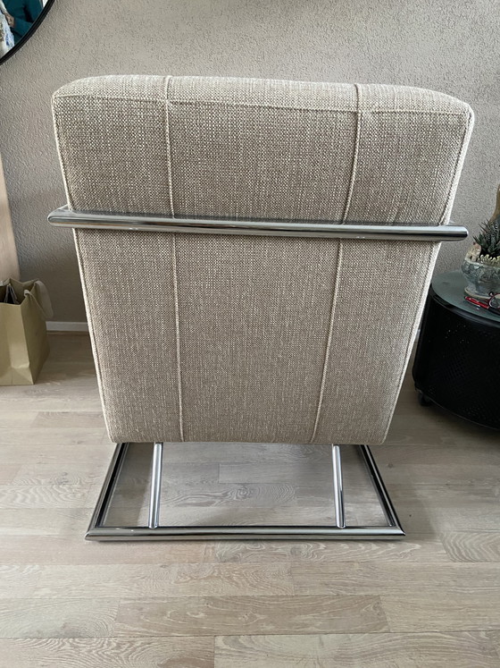 Image 1 of 2 Sessel mit Stahlgestell und Bouclé-Polsterung