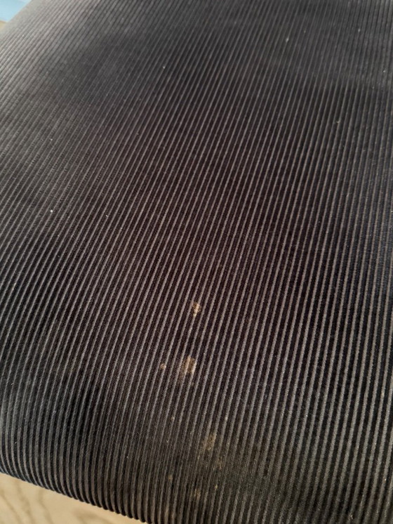 Image 1 of 4 Stoelen van Verchroomd Buizenframe met Zwarte Ribcord Bekleding