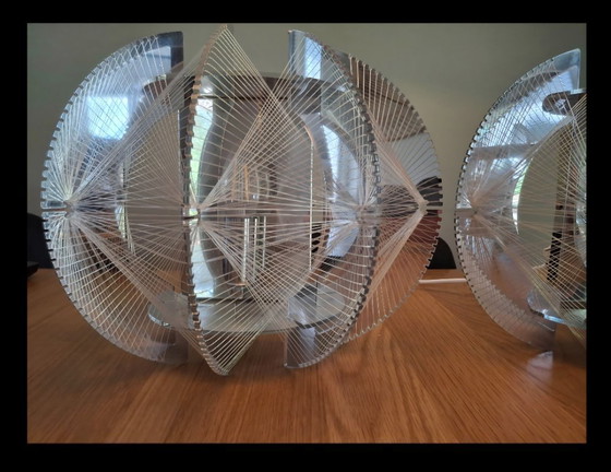 Image 1 of Set aus 2 Muno 'The Wire' Wand-/Tischlampen – Space Age (Paul Secon Stil)