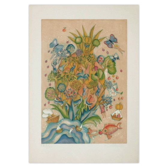 Françoise Deberdt Lithographie Signée Fruits Des Iles 1975 – Lithographies et sérigraphies, Paper (photo 4 of 5)