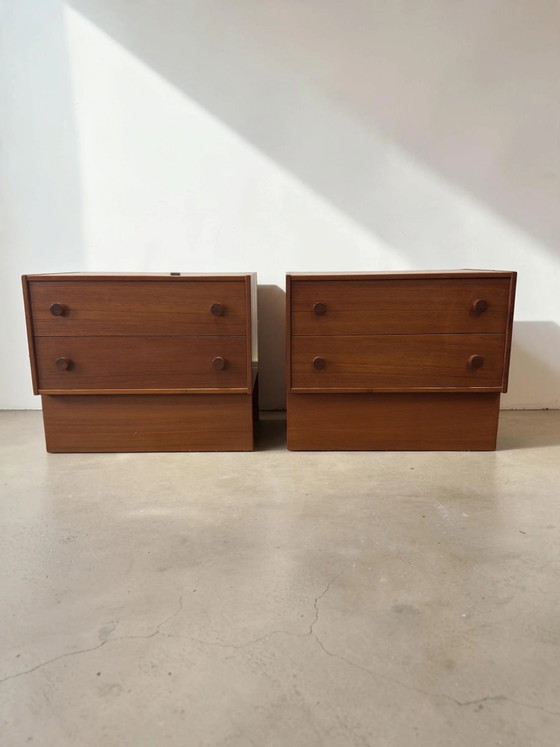 Set of Two Danish Mid Century Nightstands with Drawers – Mid Century Modern (photo 2 of 2)