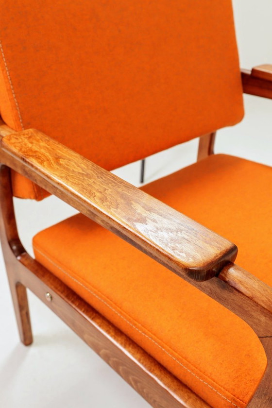 Image 1 of Vintage armchair papaya orange wool 1960
