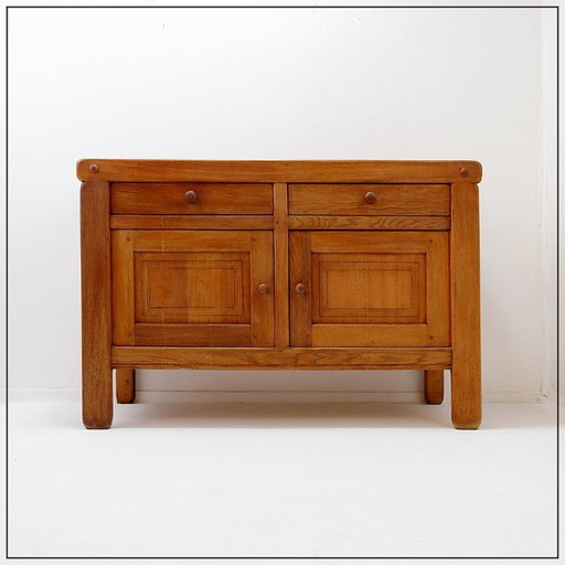 Credenza in stile rustico con 2 ante e 2 cassetti - anni '60