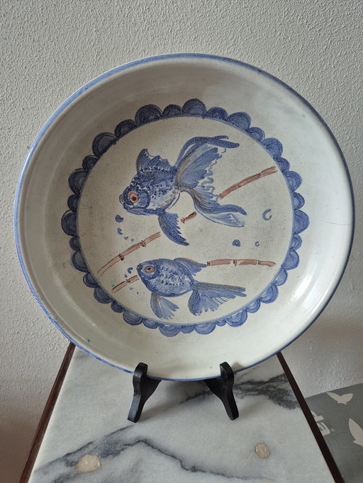 Chris Lanooy Plato de pared con decoración de peces