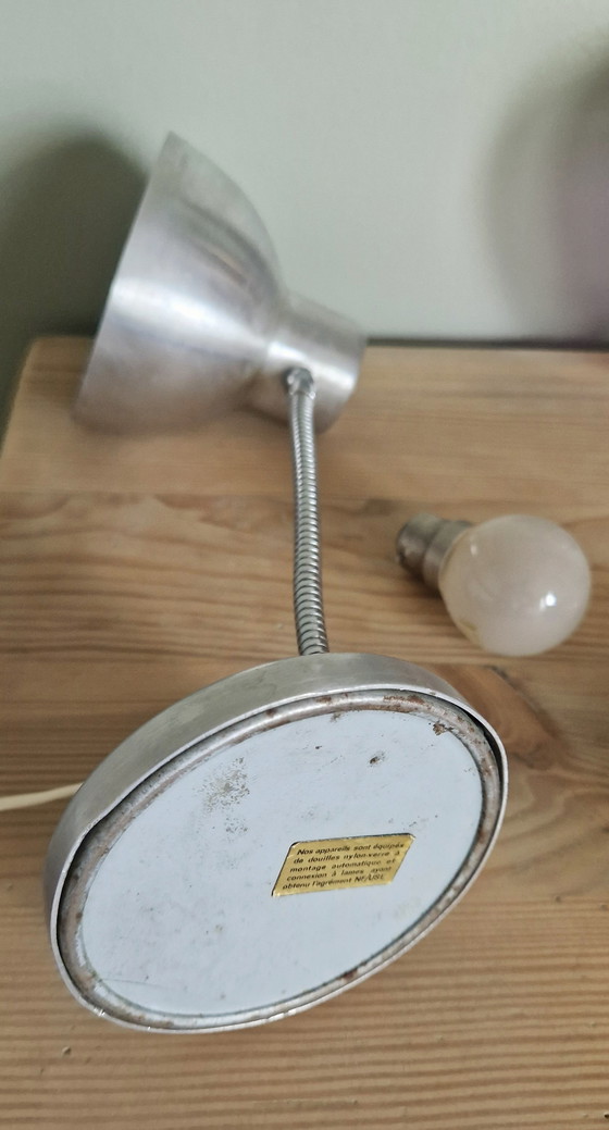 Image 1 of Industrial-style casserole-style lamp - Brushed aluminum - 1960s