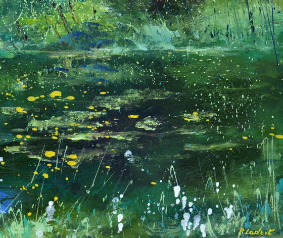 The Pond In My Garden – R. Loaëc, Paintings & Drawings, Canvas (photo 4 of 5)