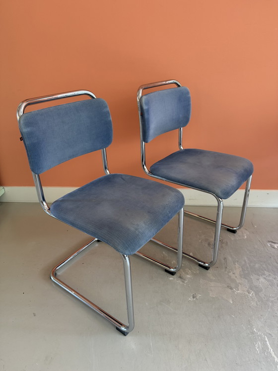 Image 1 of 6 chaises longues originales Gispen Dutch Originals – 4 x 101L + 2 x 201L avec accoudoirs