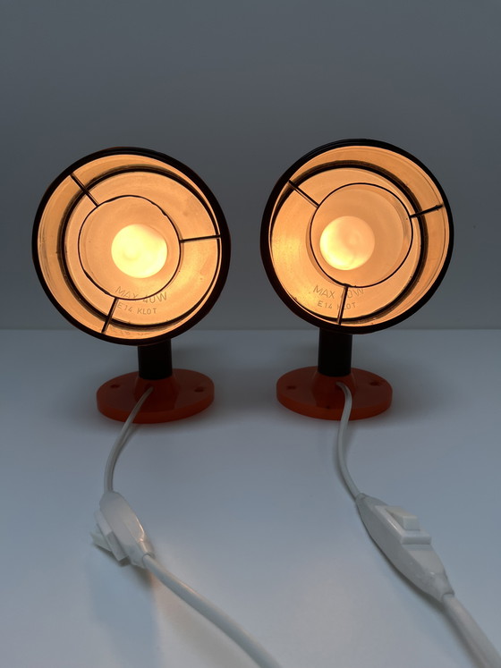 Image 1 of Set of vintage Swedish ‘Space Age’ spotlights in vibrant orange
