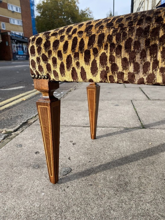 Image 1 of 1950s Paolo Buffa Stool In Silk Velvet Cheetah By Jim Thompson Seat Italy Restored And Upholstered