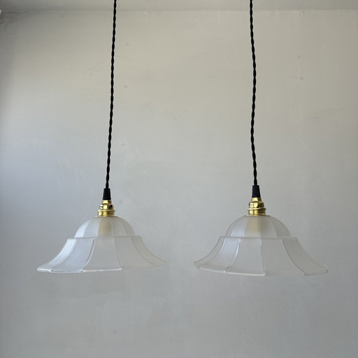 Paire D’Anciennes Suspensions Art-Deco Vintage