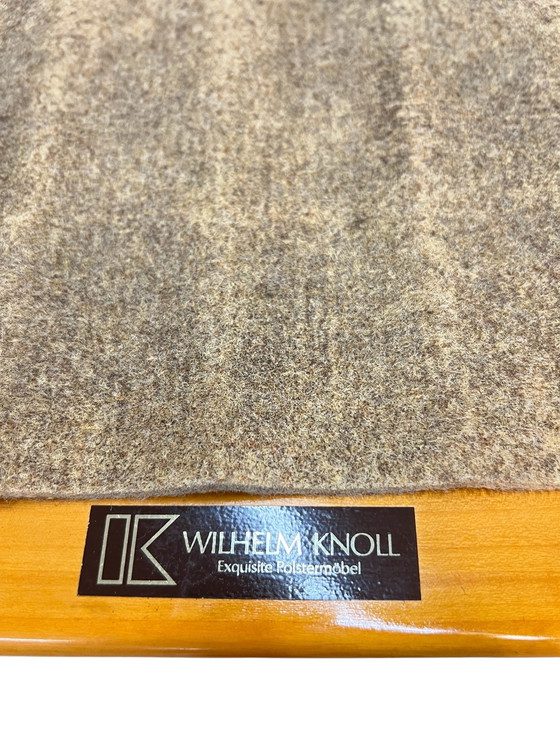 Image 1 of Wilhelm Knoll, anni '60 - Poltrona Mid-Century / sedia Senator in legno di ciliegio con rivestimento in pelle di mucca marro