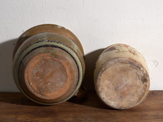 Coppia di Vasi per piante Antichi in Ceramica Smaltata, Europa Centrale, circa 1900, Marrone (foto 6 di 9)
