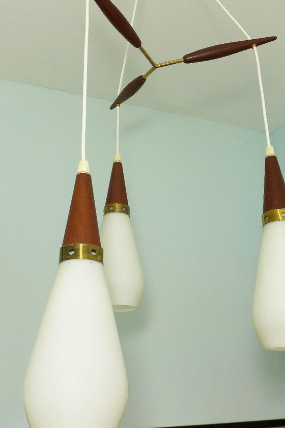 Image 1 of Vintage cascade lamp Skand. Lamp 60s 70s Danish Design Teak