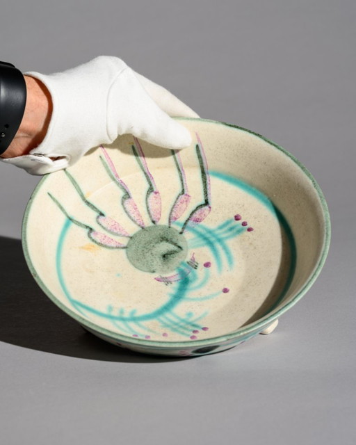Margarete Heymann-Löbenstein Haël-Werkstätten Art Deco Ceramic Footed Bowl 1930s