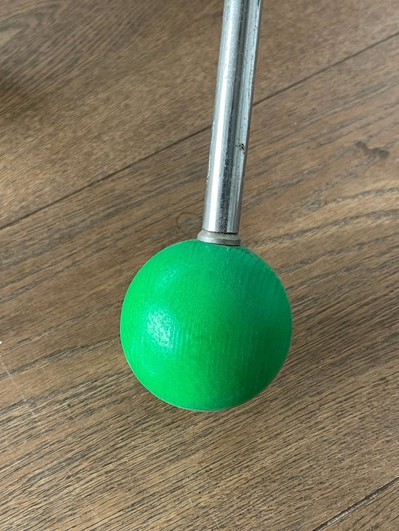 Image 1 of Plafonnier vintage à 6 lumières et détails en bois