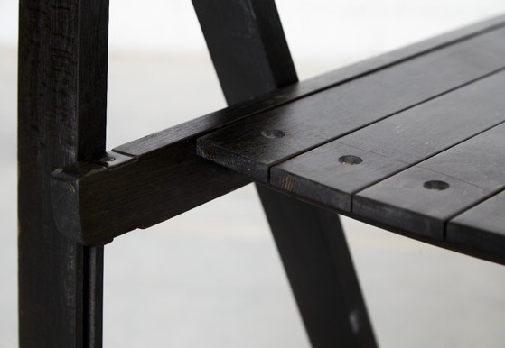 Aldo Jacober Folding Chair Trieste for Alberto Bazzani, Wood, Black, Vintage (photo 6 of 11)
