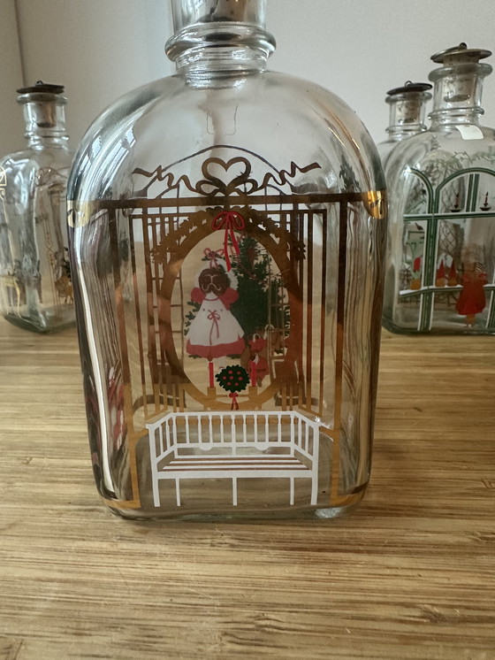 Image 1 of Lot de 8 bouteilles de Noël vintage Holmegaard - en parfait état