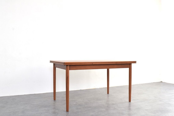 Image 1 of Mid-Century Danish Extendable Teak Dining Table from Rogenstrup Möbelfabrik, 1960s.