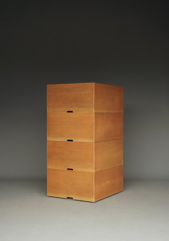 Image 1 of Storage Boxes in solid beech wood by Wim den Boon, 1967